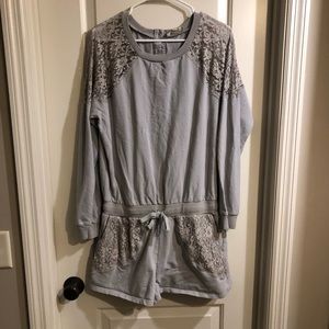 Gray long sleeve romper